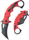 Kubey Mini Wrath Karambit Linerlock Red G10 Folding Black 14C28N Pocket Knife 262H