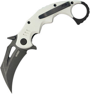 Kubey Mini Wrath Karambit Linerlock White G10 Folding Black 14C28N Pocket Knife 262I