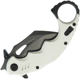 Kubey Mini Wrath Karambit Linerlock White G10 Folding Black 14C28N Pocket Knife 262I