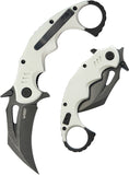 Kubey Mini Wrath Karambit Linerlock White G10 Folding Black 14C28N Pocket Knife 262I