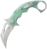 Kubey Mini Wrath Karambit Linerlock Jade G10 Folding 14C28N Pocket Knife 262J