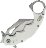 Kubey Mini Wrath Karambit Linerlock White G10 Folding 14C28N Pocket Knife 262K