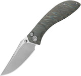 Kubey KB Knives Stingray Button Lock Flamed Titanium Folding Bohler M390 Pocket Knife 264B