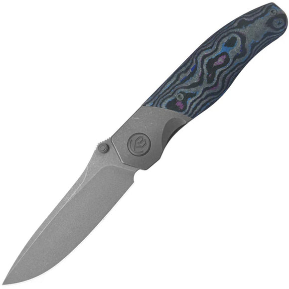 Kubey KB Knives Velvet Snake Darkwash Titanium & Carbon Fiber Folding M390 Knife 266B