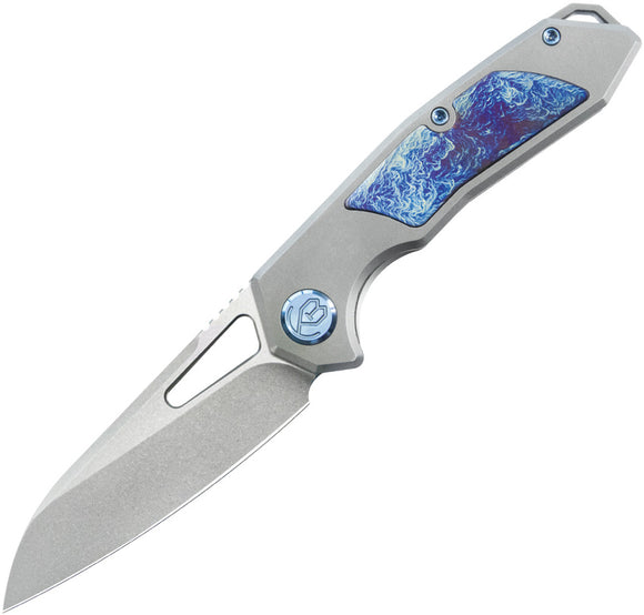 Kubey KB Knives Vagrant Framelock Gray Titanium & Timascus Folding S35VN Pocket Knife 284H