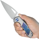 Kubey KB Knives Coeus Framelock Titanium & Timascus Folding S35VN Pocket Knife 286A