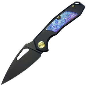 Kubey KB Knives Coeus Framelock Black Titanium & Timascus Folding S35VN Pocket Knife 286B