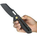 Kubey Atlas Framelock Black Titanium Folding Bohler M390 Pocket Knife 290F