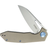 Kubey Vagrant Linerlock Tan G10 Folding Bohler M390 Pocket Knife OPEN BOX