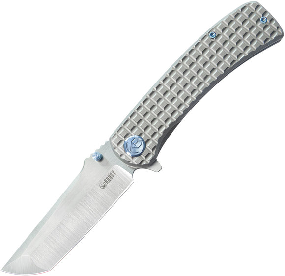 Kubey Interflow Framelock Gray Titanium Folding Bohler M390 Pocket Knife 294A