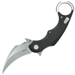 Kubey Rogue Pikal Karambit Linerlock Black G10 Folding 14C28N Pocket Knife 298A