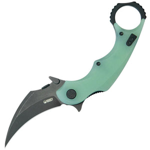 Kubey Rogue Pikal Karambit Linerlock Jade G10 Folding 14C28N Pocket Knife 298E