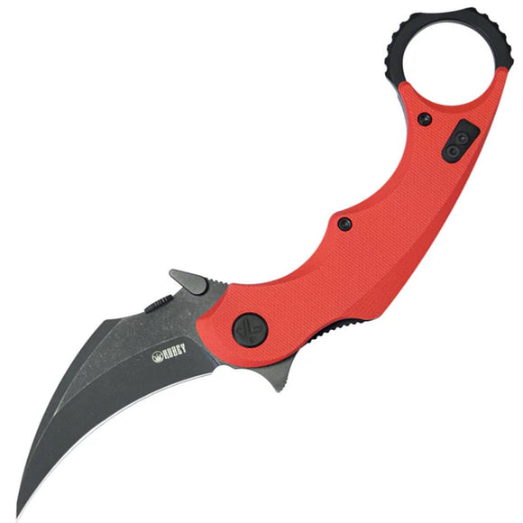 Kubey Rogue Pikal Karambit Linerlock Red G10 Folding 14C28N Pocket Knife 298F