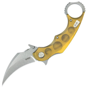 Kubey Rogue Pikal Karambit Linerlock Ultem Folding 14C28N Pocket Knife 298G