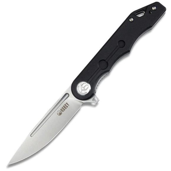 Kubey Mizo Linerlock Black G10 Folding AUS-10 Drop Point Pocket Knife 312A