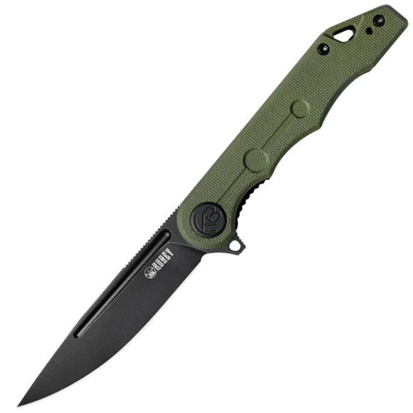 Kubey Mizo Linerlock OD Green G10 Folding AUS-10 Drop Point Pocket Knife 312D