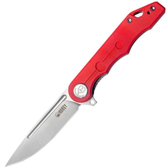 Kubey Mizo Linerlock Red G10 Folding AUS-10 Drop Point Pocket Knife 312K