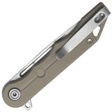 Kubey Mizo Linerlock Khaki G10 Folding 14C28N Drop Point Pocket Knife 312S