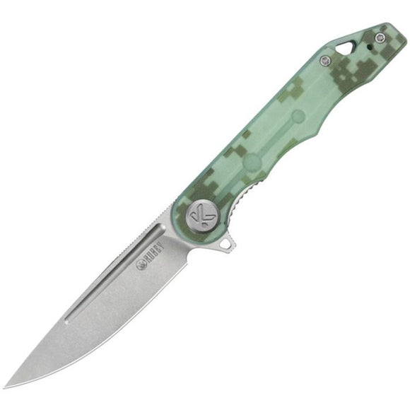 Kubey Mizo Linerlock Digital Camo G10 Folding 14C28N Drop Point Pocket Knife 312V