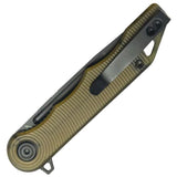 Kubey Mizo Linerlock Yellow Ultem Folding 14C28N Drop Point Pocket Knife 312W