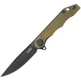 Kubey Mizo Linerlock Yellow Ultem Folding 14C28N Drop Point Pocket Knife 312W