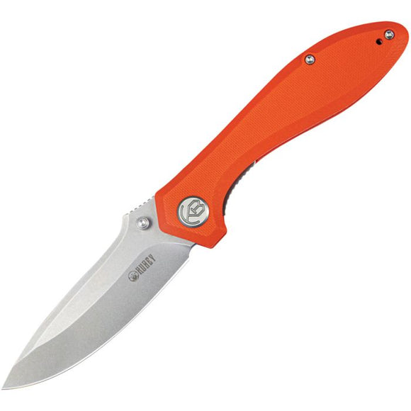 Kubey Ruckus Linerlock Orange G10 Folding AUS-10 Drop Pt Pocket Knife 314H