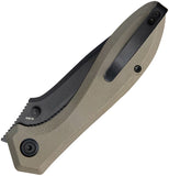 Kubey Ruckus Linerlock Tan G10 Folding AUS-10 Drop Pt Pocket Knife 314K