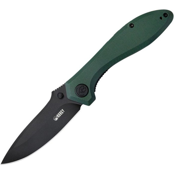 Kubey Ruckus Linerlock Green G10 Folding AUS-10 Drop Pt Pocket Knife 314L