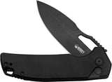 Kubey RDF Button Lock Blackout G10 Folding 14C28N Spear Point Pocket Knife 316G