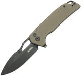 Kubey RDF Button Lock Tan G10 Folding 14C28N Sandvik Spear Pt Pocket Knife 316L