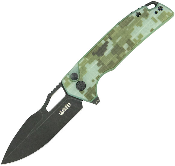 Kubey RDF Button Lock Digital Camo G10 Folding 14C28N Pocket Knife 316M