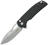 Kubey RDF Button Lock Black G10 Folding Sandvik 14C28N Pocket Knife 316N