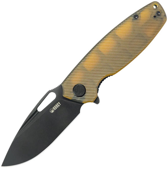 Kubey Tityus Linerlock Ultem Folding Black 14C28N Drop Point Pocket Knife 322S