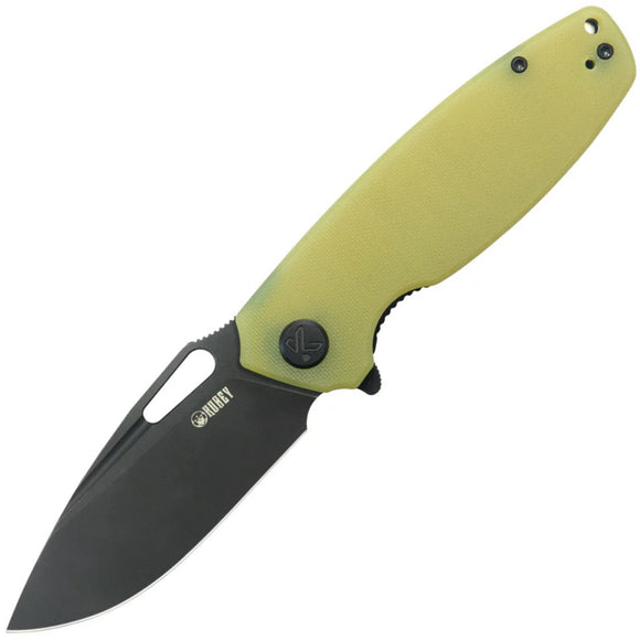 Kubey Tityus Linerlock Translucent Yellow Folding 14C28N Drop Point Pocket Knife 322Z
