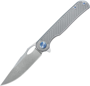 Kubey KB Knives Hydro Framelock Gray Titanium Folding Bohler M390 Pocket Knife 323A