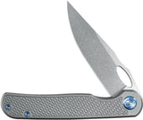 Kubey KB Knives Hydro Framelock Gray Titanium Folding Bohler M390 Pocket Knife 323A