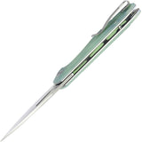 Kubey Doris Linerlock Jade G10 Folding Sandvik 14C28N Drop Pt Pocket Knife 324F