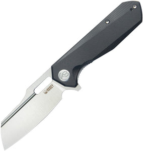 Kubey Atlas Linerlock Black G10 Folding Satin 14C28N Sheepsfoot Pocket Knife 328D
