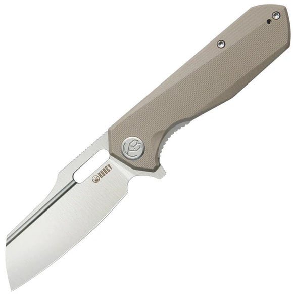 Kubey Atlas Linerlock Tan G10 Folding 14C28N Sheepsfoot Pocket Knife 328J