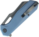 Kubey Atlas Linerlock Blue G10 Folding Blackwash 14C28N Sheepsfoot Pocket Knife 328K