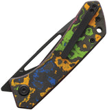 Kubey KB Knives Thalia Linerlock 80's Camo Carbon Fiber Folding M390 Pocket Knife 331A2