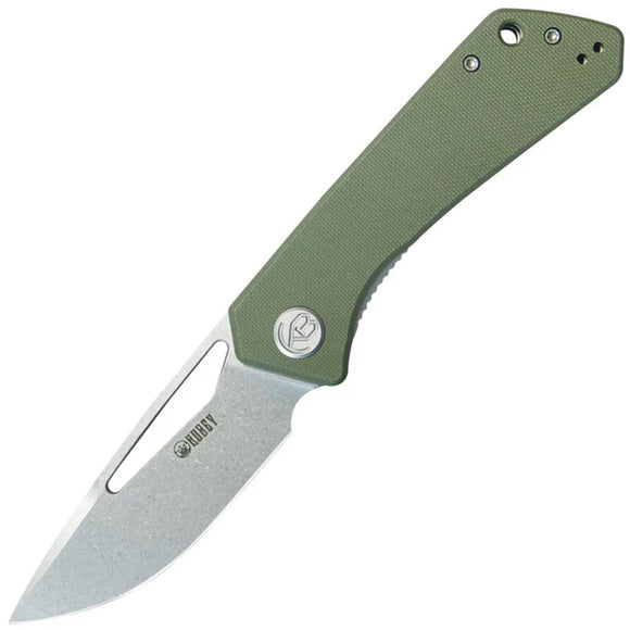 Kubey Thalia Linerlock Green G10 Folding 14C28N Drop Pt Pocket Knife 331M