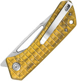 Kubey Thalia Linerlock Yellow Ultem Folding 14C28N Drop Pt Pocket Knife 331Q