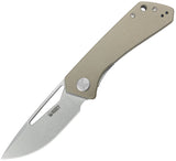 Kubey Thalia Linerlock Tan G10 Folding 14C28N Drop Pt Pocket Knife 331R