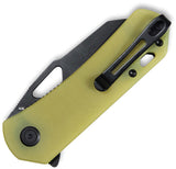 Kubey Duroc Linerlock Transulcent Yellow G10 Folding AUS-10 Sheepsfoot Pocket Knife 332H