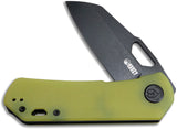 Kubey Duroc Linerlock Transulcent Yellow G10 Folding AUS-10 Sheepsfoot Pocket Knife 332H