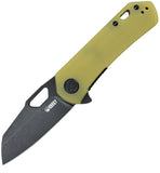 Kubey Duroc Linerlock Transulcent Yellow G10 Folding AUS-10 Sheepsfoot Pocket Knife 332H