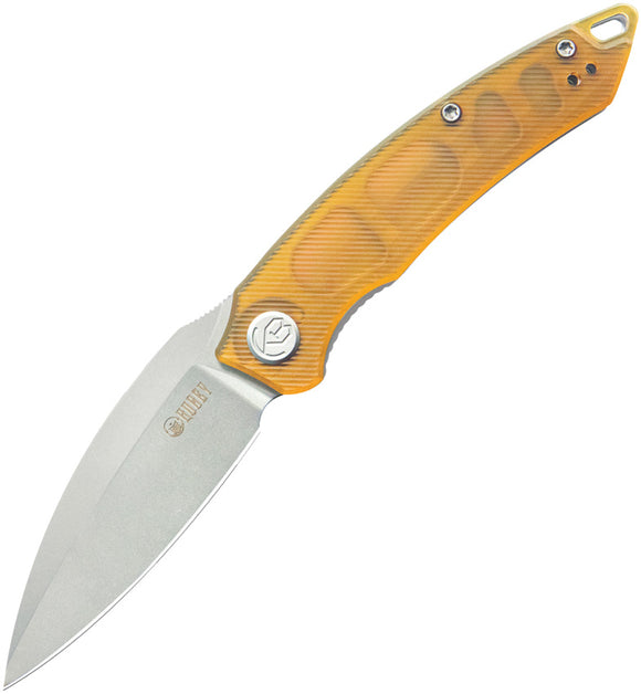 Kubey Leaf Linerlock Ultem Folding AUS-10 Drop Point Pocket Knife 333G