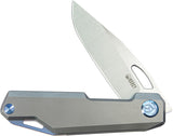 Kubey Verijero Framelock Gray 6AL4V Titanium Folding 14C28N Pocket Knife 340A