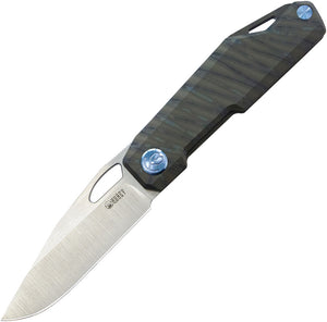 Kubey Verijero Framelock Flamed 6AL4V Titanium Folding 14C28N Pocket Knife 340C